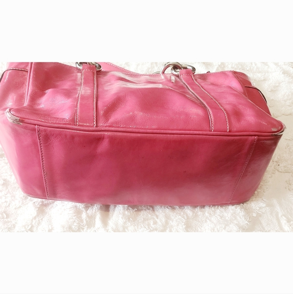 Coach Pink Patent Leather East/West Tote Bag - Picture 7 of 7
